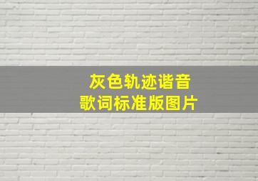 灰色轨迹谐音歌词标准版图片