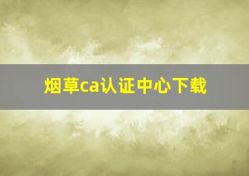 烟草ca认证中心下载