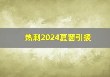 热刺2024夏窗引援