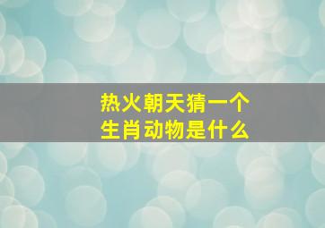 热火朝天猜一个生肖动物是什么