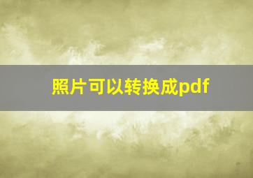 照片可以转换成pdf