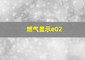 燃气显示e02