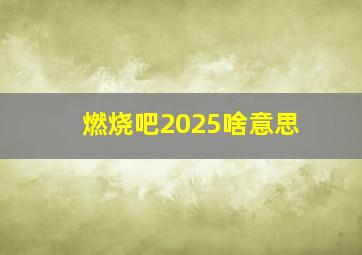 燃烧吧2025啥意思