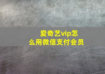 爱奇艺vip怎么用微信支付会员