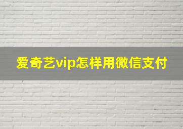 爱奇艺vip怎样用微信支付