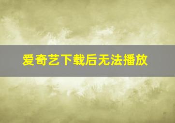 爱奇艺下载后无法播放