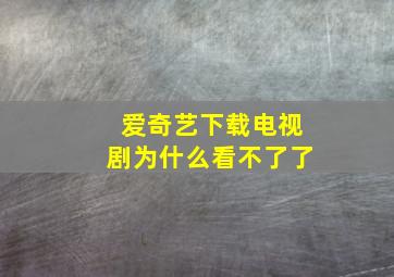 爱奇艺下载电视剧为什么看不了了