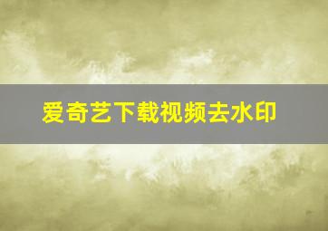 爱奇艺下载视频去水印