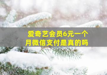 爱奇艺会员6元一个月微信支付是真的吗