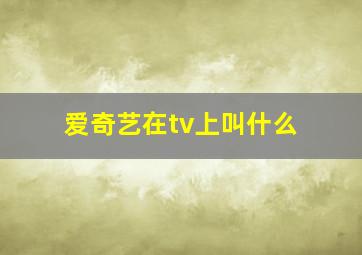 爱奇艺在tv上叫什么