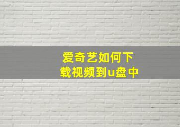 爱奇艺如何下载视频到u盘中