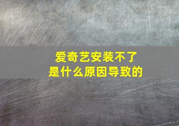 爱奇艺安装不了是什么原因导致的