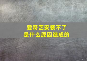 爱奇艺安装不了是什么原因造成的