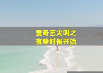 爱奇艺尖叫之夜啥时候开始