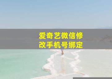 爱奇艺微信修改手机号绑定