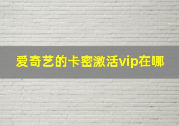 爱奇艺的卡密激活vip在哪