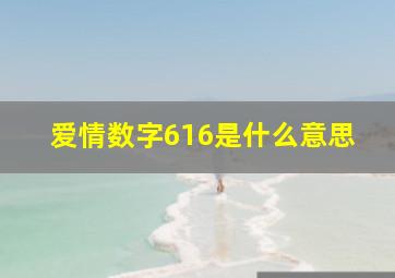 爱情数字616是什么意思