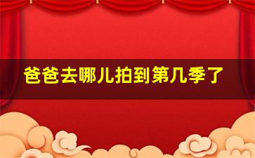 爸爸去哪儿拍到第几季了