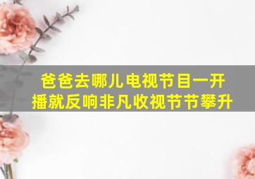 爸爸去哪儿电视节目一开播就反响非凡收视节节攀升