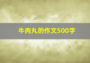 牛肉丸的作文500字