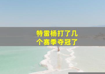 特雷杨打了几个赛季夺冠了