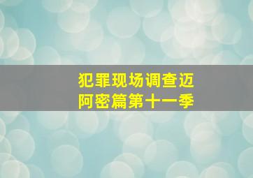 犯罪现场调查迈阿密篇第十一季