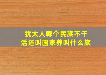 犹太人哪个民族不干活还叫国家养叫什么族