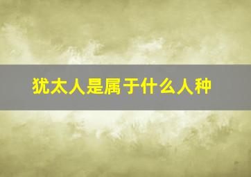 犹太人是属于什么人种