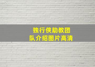 独行侠助教团队介绍图片高清