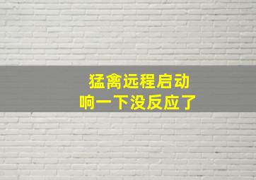 猛禽远程启动响一下没反应了