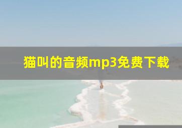 猫叫的音频mp3免费下载