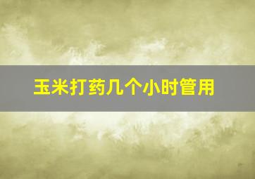 玉米打药几个小时管用