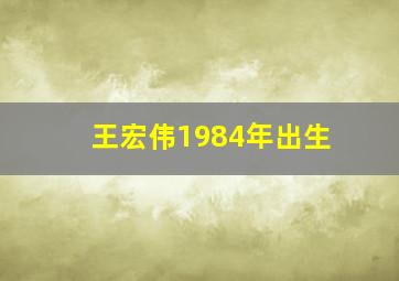 王宏伟1984年出生