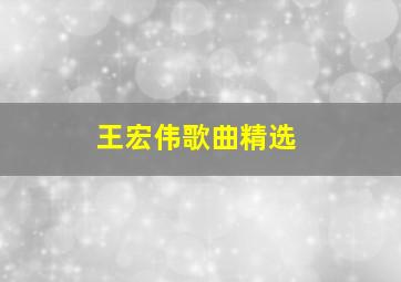 王宏伟歌曲精选