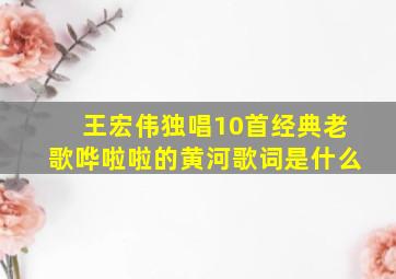 王宏伟独唱10首经典老歌哗啦啦的黄河歌词是什么