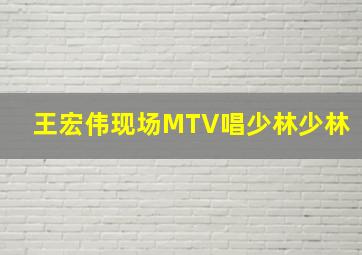 王宏伟现场MTV唱少林少林