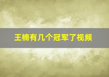 王楠有几个冠军了视频