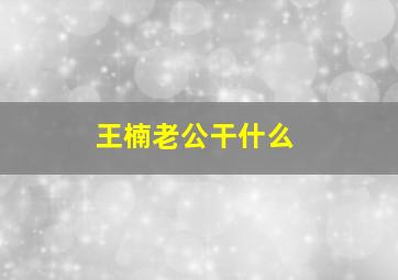 王楠老公干什么