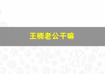 王楠老公干嘛