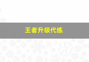 王者升级代练