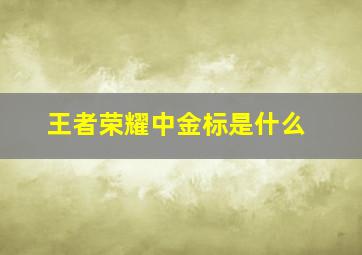 王者荣耀中金标是什么