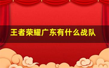 王者荣耀广东有什么战队