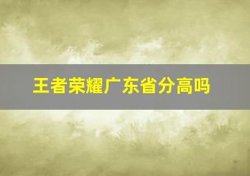 王者荣耀广东省分高吗