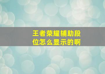 王者荣耀辅助段位怎么显示的啊