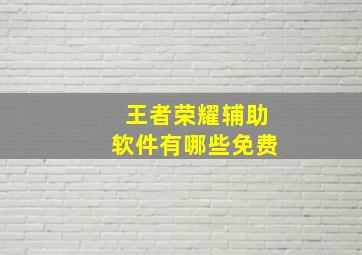 王者荣耀辅助软件有哪些免费