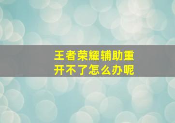 王者荣耀辅助重开不了怎么办呢