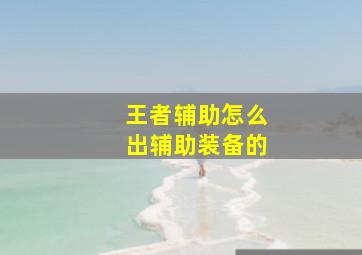 王者辅助怎么出辅助装备的