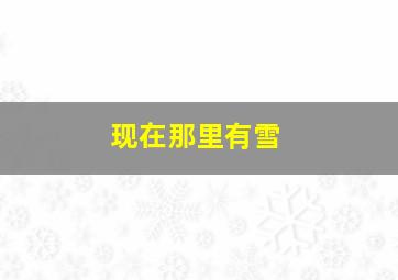 现在那里有雪