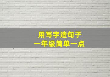 用写字造句子一年级简单一点