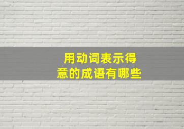 用动词表示得意的成语有哪些